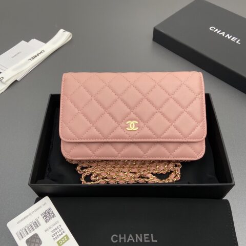 CHANEL 小香进口意大利羊皮 AP0250  粉色羊皮金色鋼唛