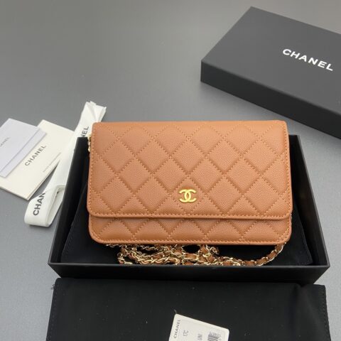 CHANEL 小香进口意大利鱼子酱牛皮 AP0250  焦糖細球紋金色鋼唛