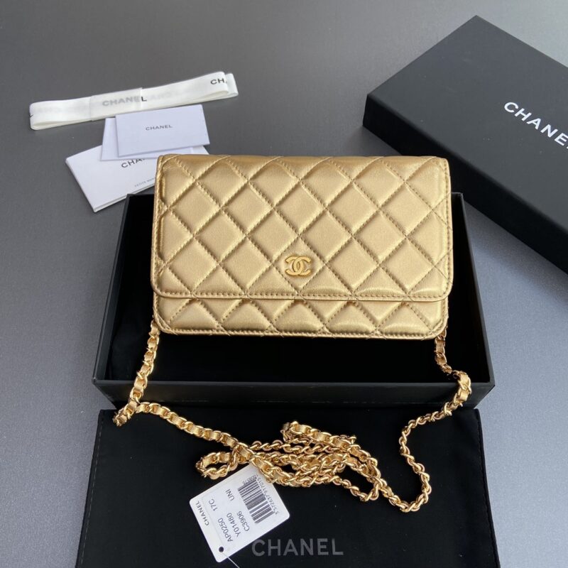 CHANEL 小香进口意大利小羊皮 AP0250 金色羊皮金色鋼唛