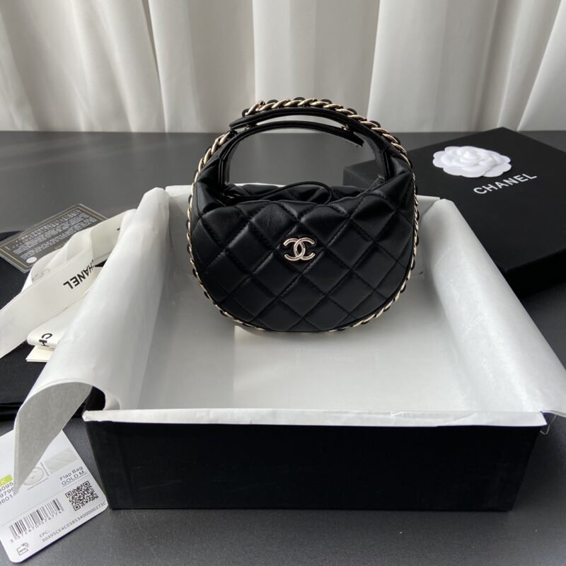 CHANEL  小香进口意大利羊皮 3095 黑色羊皮配金色五金
