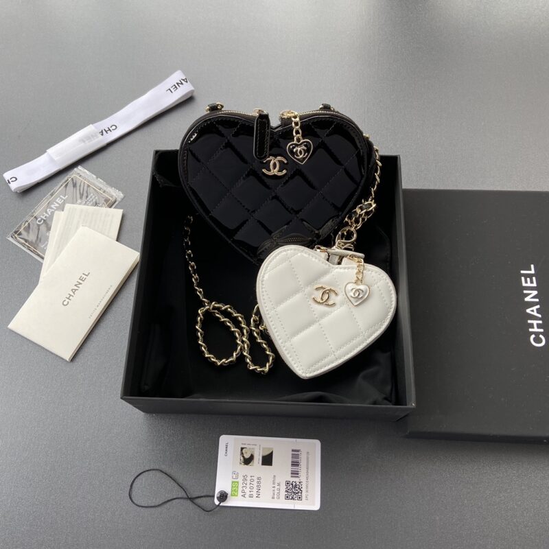 CHANEL 小香进口意大利漆皮 A3295 黑配白