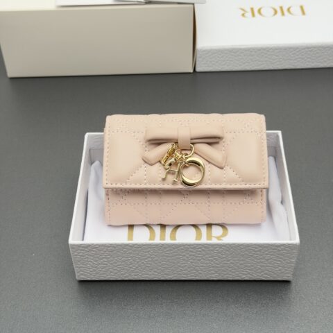 DIOR Lady Freesia钱包系列 型号:S2067 胭脂粉腾格纹/羊皮