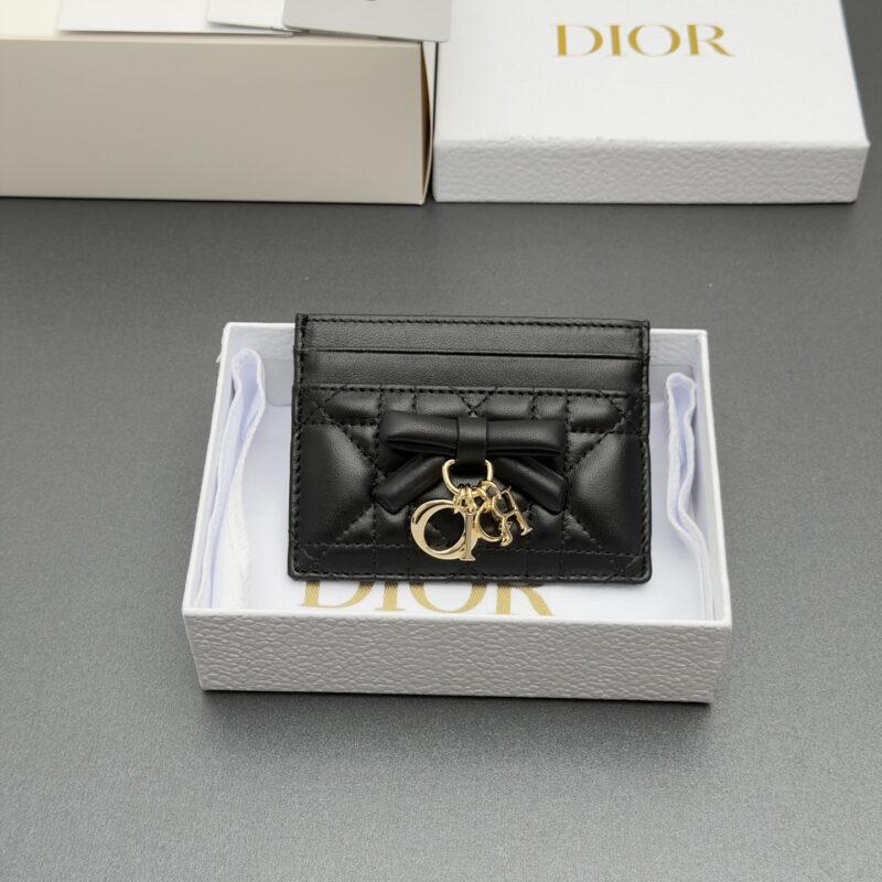 DIOR Lady Freesia卡夹系列 型号:S2604 黑色腾格纹/羊皮