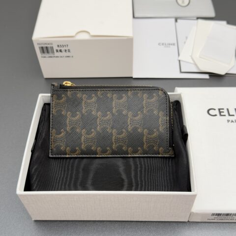 CEINE 长款拉链卡包 编号:L10083317.04LU 83317 黄褐/老花