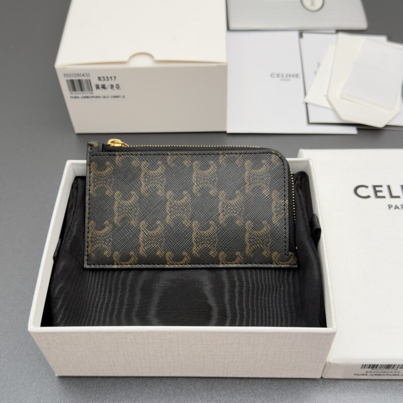 CEINE 长款拉链卡包 编号:L10083317.04LU 83317 黄褐/老花