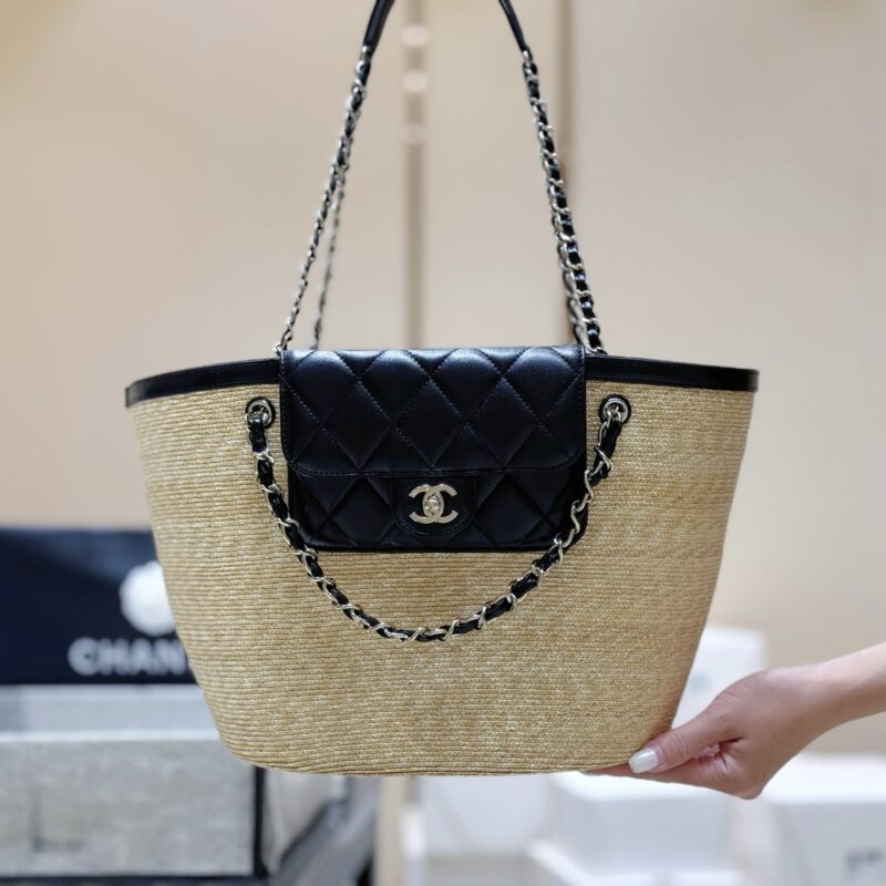 CHANEL 26C 手工编织菜篮子沙滩包👜 AS5952
