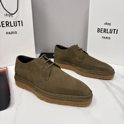 BERLUTI 绒面缝制胶底休闲皮鞋德比皮鞋