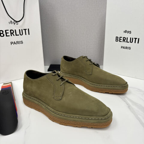 BERLUTI 绒面缝制胶底休闲皮鞋德比皮鞋