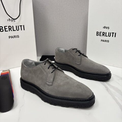 BERLUTI 绒面缝制胶底休闲皮鞋德比皮鞋