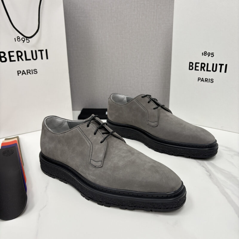BERLUTI 绒面缝制胶底休闲皮鞋德比皮鞋