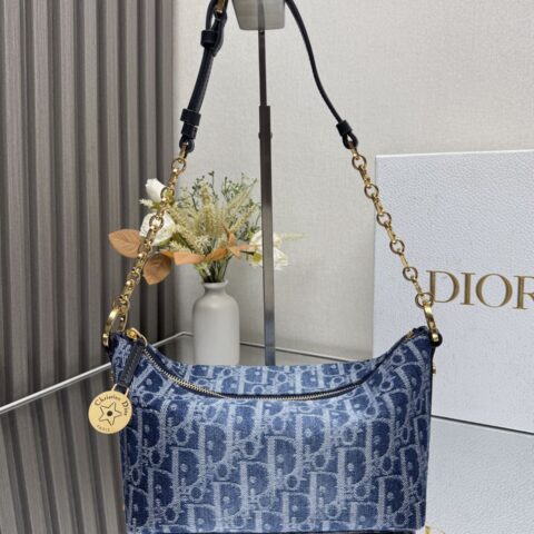 DIOR star❤Hobo 链条手袋 「牛仔蓝」型号:3202