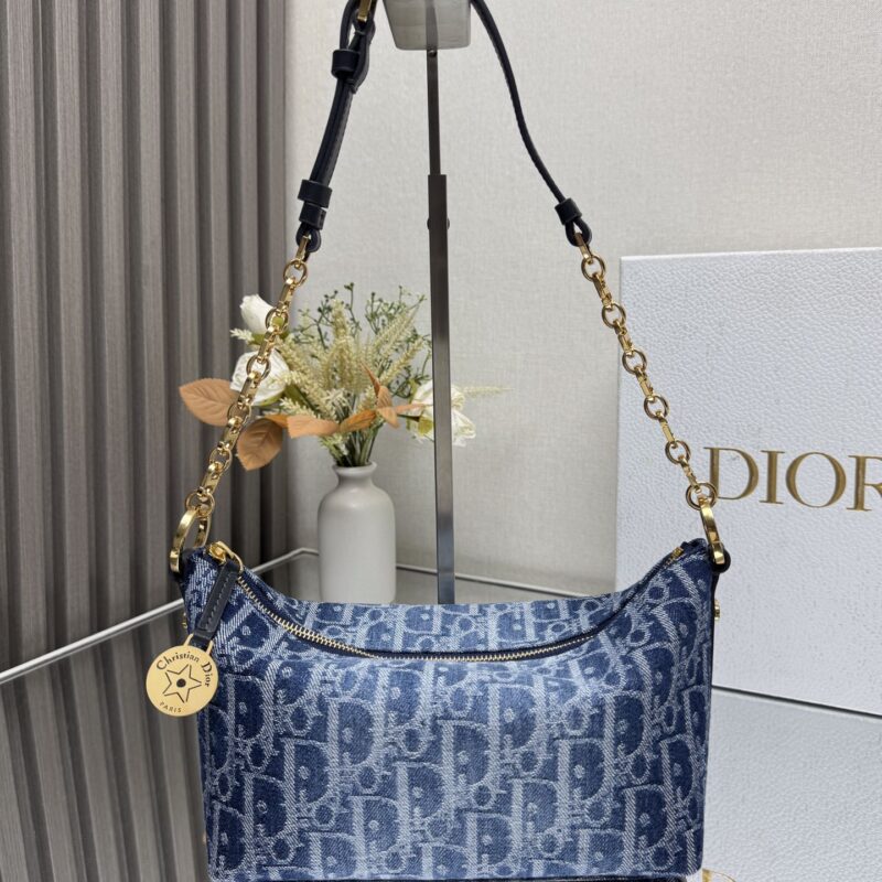 DIOR star❤Hobo 链条手袋 「牛仔蓝」型号:3202
