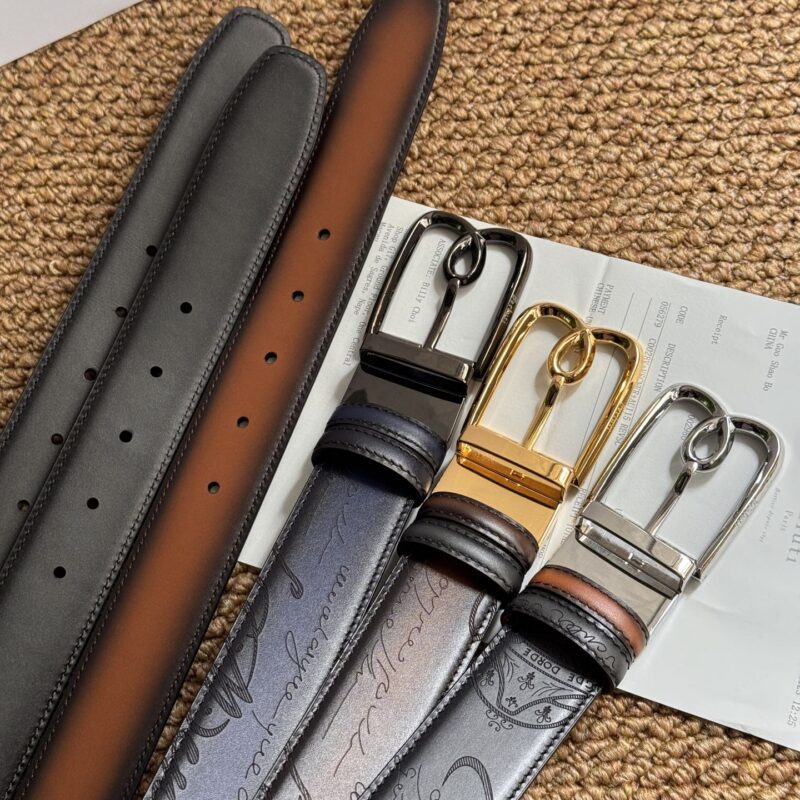 Berluti 35mm精钢旋转针式金属扣相融合
