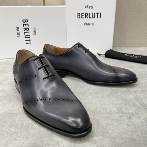 BERLUTI 最新款商务正装皮鞋 布洛克雕花牛津鞋