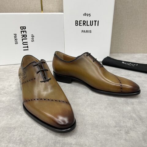 BERLUTI  最新款商务正装皮鞋 布洛克雕花牛津鞋