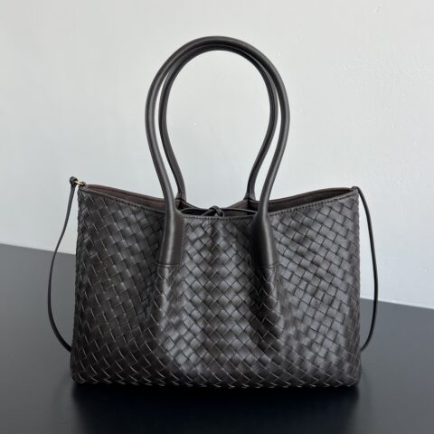 BV Pinacoteca中号托特手袋 854371 黑棕