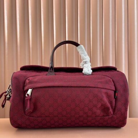 GUCCI GG旅行包 型号:800185 杏布啡/原厂皮 中号