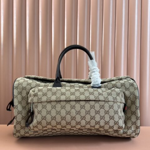 GUCCI GG旅行包 型号:800185 杏布啡/原厂皮 中号