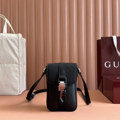 GUCCI 超迷你斜挎包 型号：800312 克色全皮/原厂皮