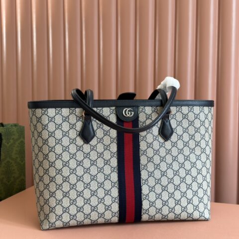 GUCCI Ophidia 购物袋 款号631685啡布
