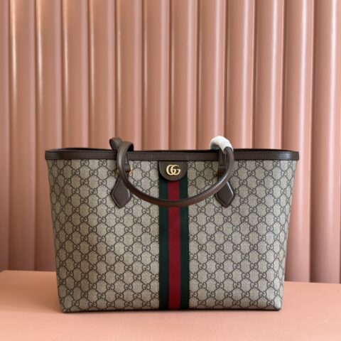 GUCCI Ophidia 购物袋 款号631685啡布