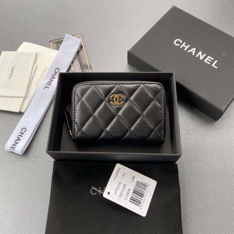 CHANEL 小香进口意大利羊皮 A0216 黑色羊皮金色钢唛