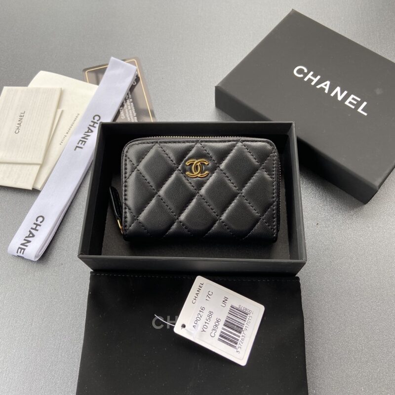 CHANEL 小香进口意大利羊皮 A0216 黑色羊皮金色钢唛