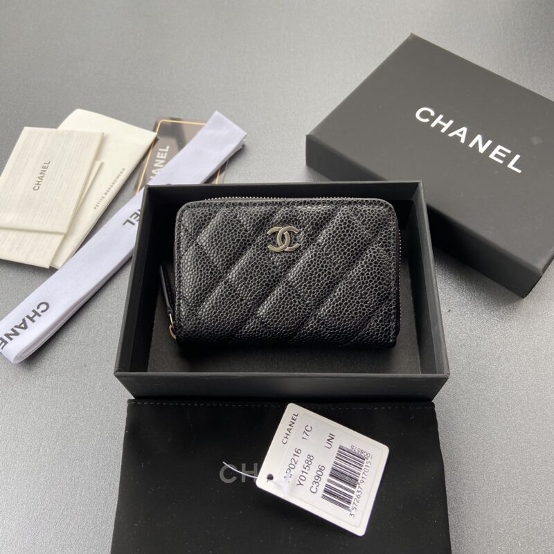 CHANEL 小香进口意大利粒颗小牛皮 A0216 黑色球纹皮银色钢唛