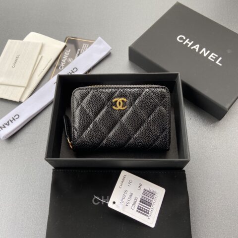 CHANEL 小香进口意大利粒颗小牛皮 A0216 黑色球纹皮金色钢唛
