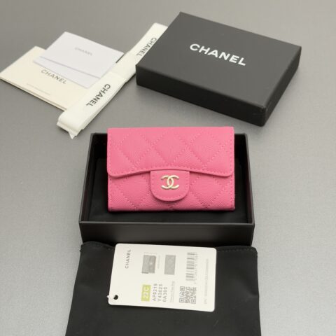 CHANEL 小香进口意大利皮 AP0219 梅红细球纹金色钢唛