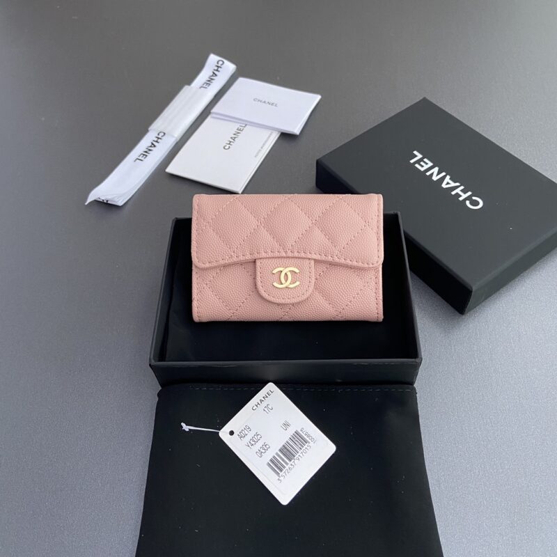 CHANEL 小香进口意大利皮 AP0219 粉色细球纹金色钢唛