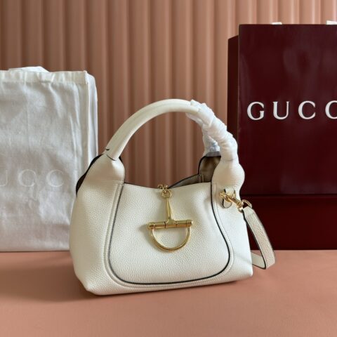 GUCCI Softbit系列肩背包 型号：837333 白色全皮/原厂皮