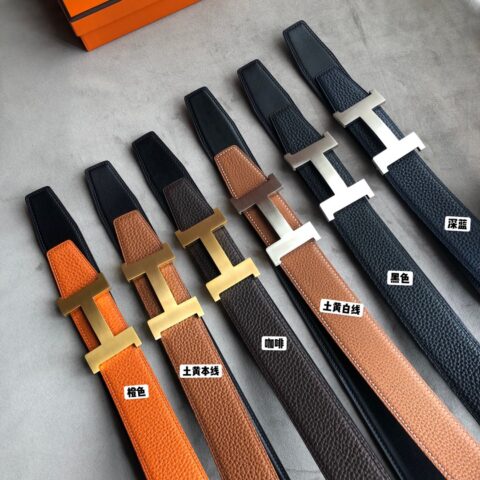 HERMES 男士双面皮腰带38mm采用专柜最新底皮皮质