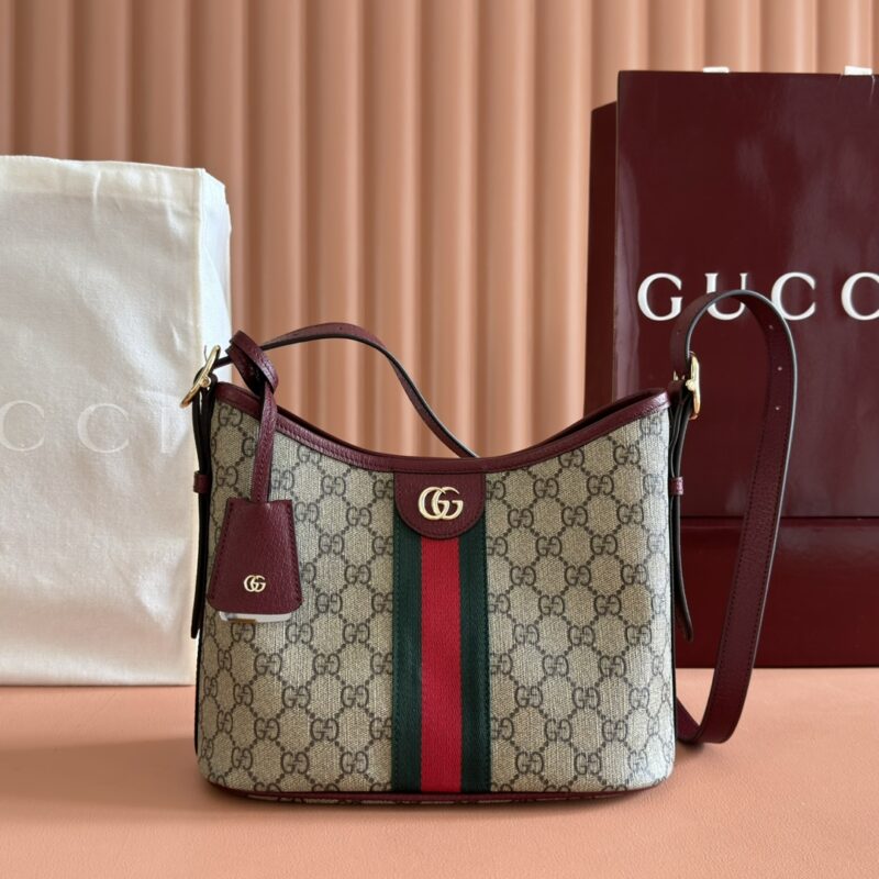 GUCCI Ophidia系列 型号:836872 啡安可拉红/pvc