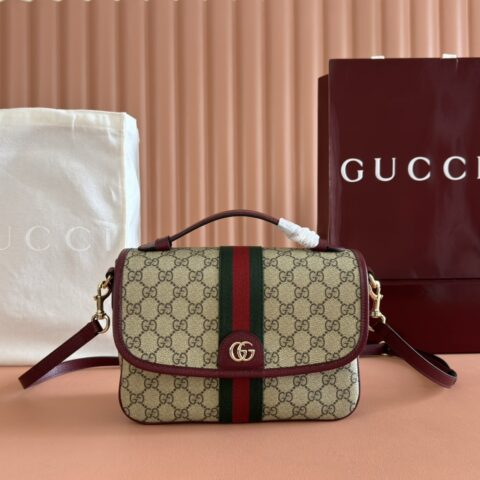 GUCCI Ophidia系列 型号：836842 啡红/pvc