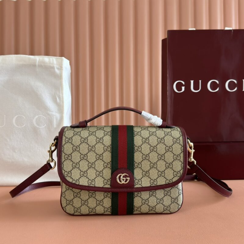 GUCCI Ophidia系列 型号：836842 啡红/pvc