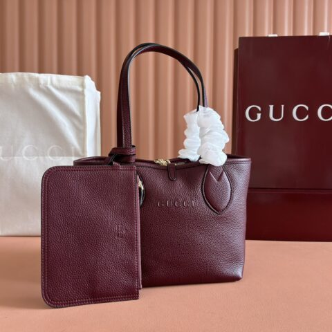 GUCCI Totissima系列 型号:839124 杏布黑皮/原厂皮