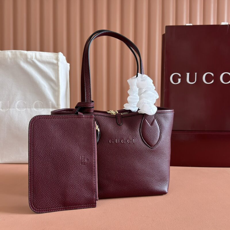 GUCCI Totissima系列 型号:839124 杏布黑皮/原厂皮