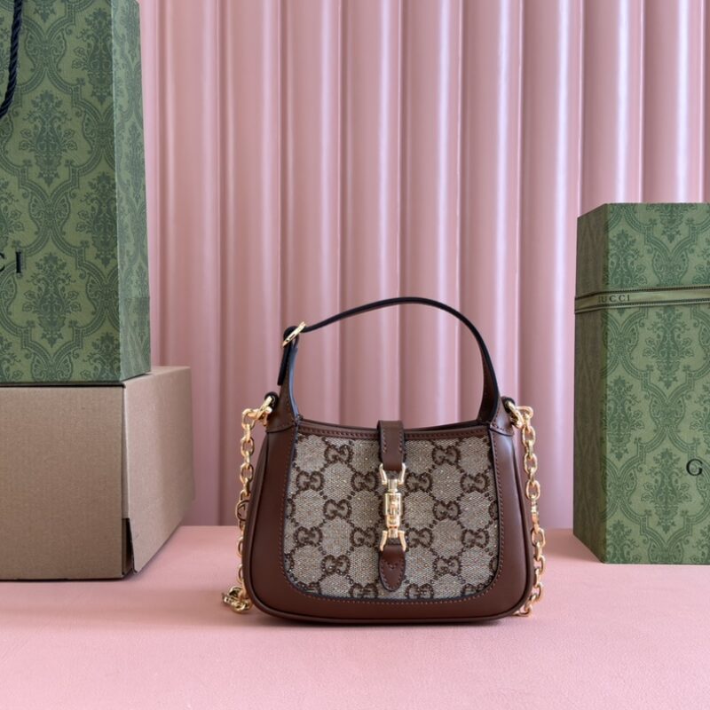 GUCCI Jackie 1961系列 型号：675799 677027 棕色/水钻