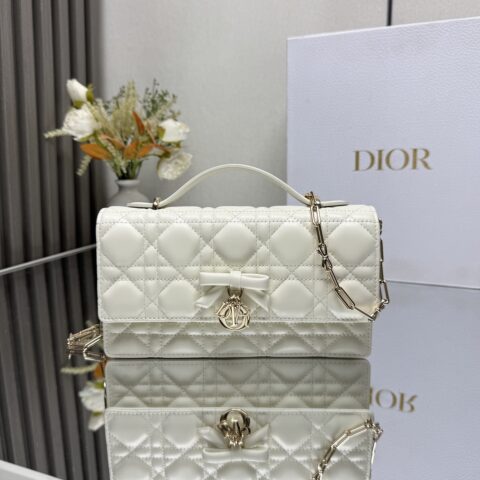 DIOR 迷你链条手袋 型号: 0812 羊皮蝴蝶结