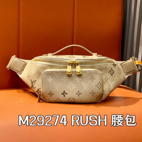 【原单精品】M29274杏灰色 渐变丝印男包腰包胸包 RUSH 腰包