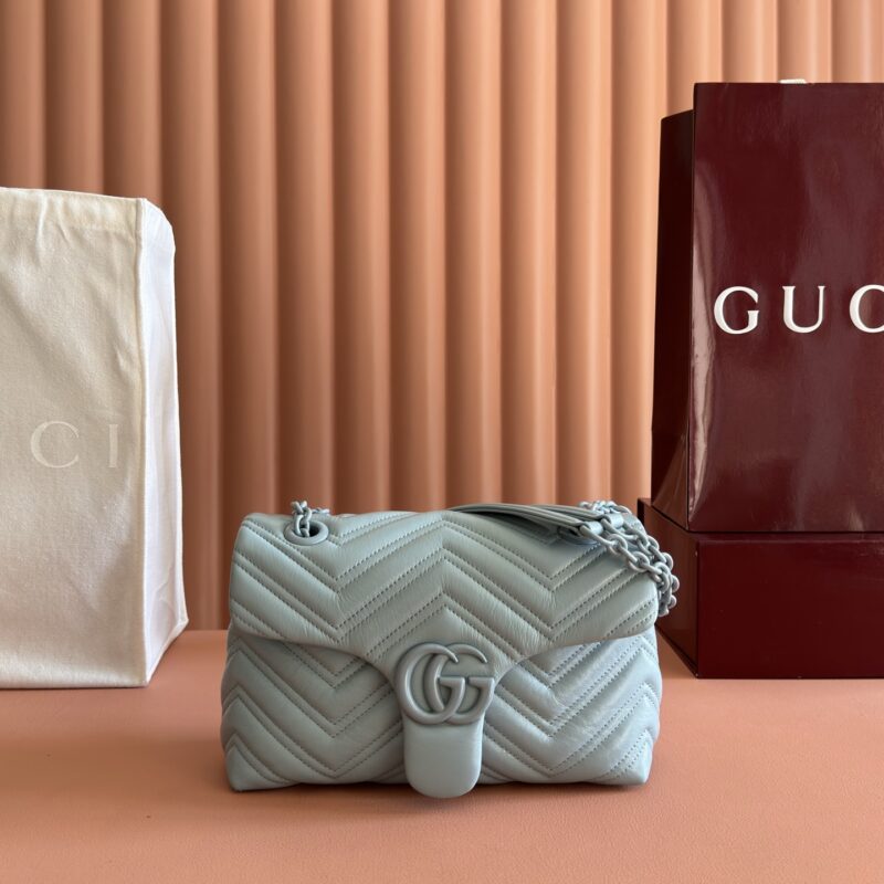 GGUCI GG Marmont系列 型号:855371 蓝色/柔软皮