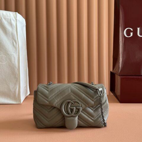 GGUCI GG Marmont系列  型号：856368 灰色/软皮