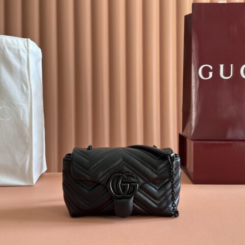 GGUCI GG Marmont系列 型号：856368 黑色/软皮
