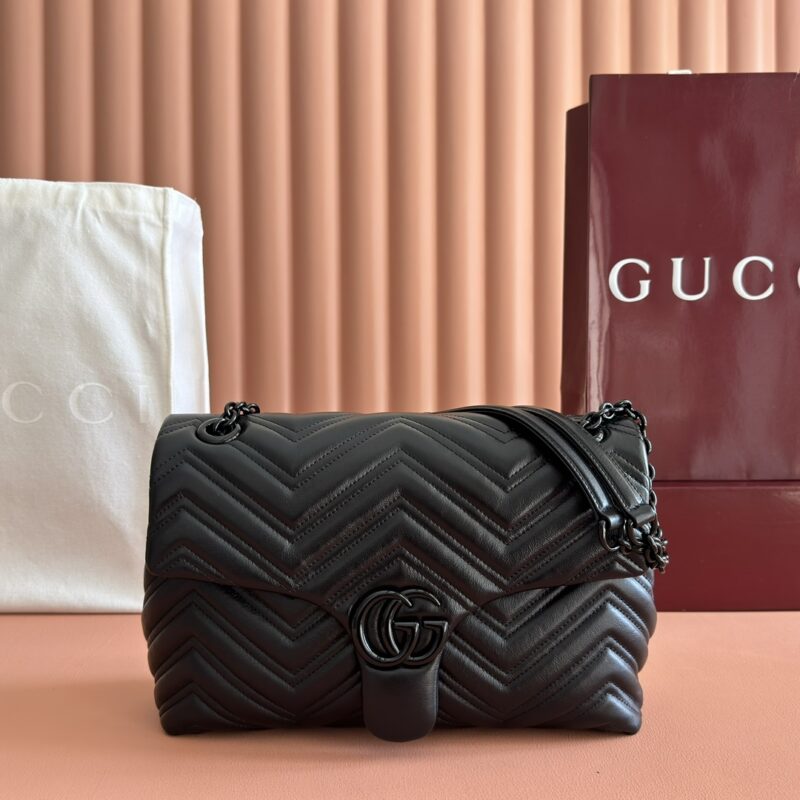 GGUCI GG Marmont系列 型号:850676 黑色/柔软皮