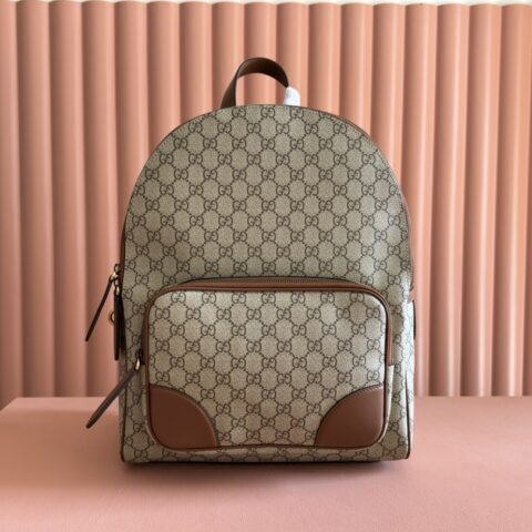 GUCCI GG Emblem男士旅行系列 型号：821159棕色pvc/原厂皮