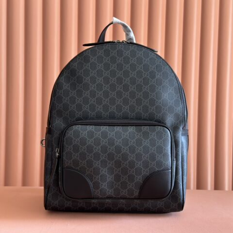 GUCCI GG Emblem男士旅行系列 型号：821159 克色pvc/原厂皮