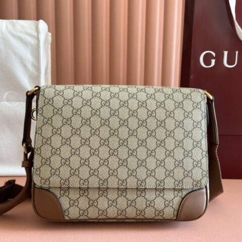 GUCCI GG Emblem男士旅行系列 型号:821154 棕色pvc/原厂皮