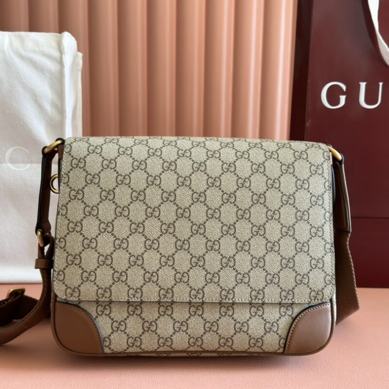 GUCCI GG Emblem男士旅行系列 型号:821154 棕色pvc/原厂皮
