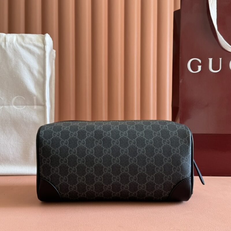 GUCCI GG Emblem男士旅行系列 型号：821163 黑色pvc/原厂皮
